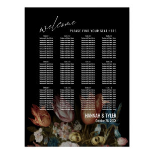 12 Tafels Zitkaart met Dutch Master Florals Perfect Poster