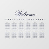 12 Transparante weergave tabel Blauw script Raamsticker (Vel)