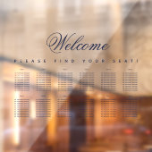 12 Transparante weergave tabel Blauw script Raamsticker (Vel 2)