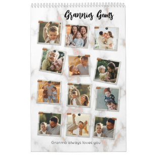 12 Twaalf Foto Modern Elegante Collage Familie Lie Kalender
