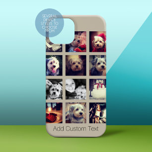 12 vierkante fotocollage met bovenlaag Case-Mate iPhone 14 plus hoesje
