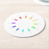 12 vloeistoffen ronde kartonnen onderzetter (Gebogen)