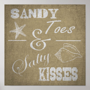 12" X12" affiche - orteils de Sandy et baisers