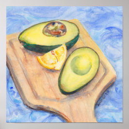 12 x12-inch afdrukken, "Avocado en Lemon" Poster