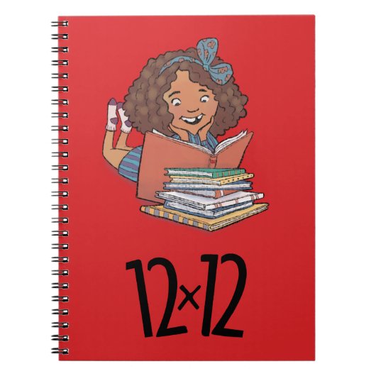 12 x 12 Lecteur Carnet spiral fille rouge (Devant)