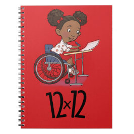 12 x 12 Schrijver Girl Spiral Notitieboek Red