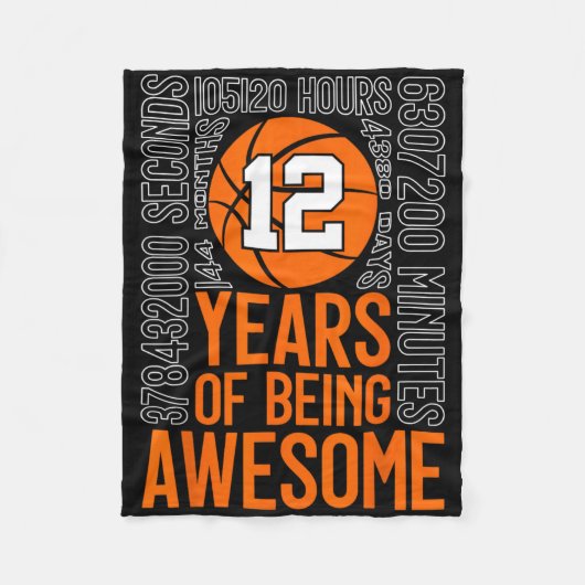 12 Years Of Being Awesome Sketll 12th Birthday Fleece Deken (Voorkant)