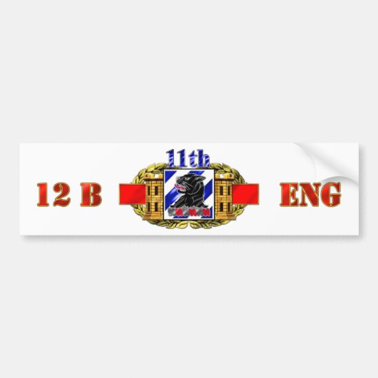 12B 3e ID 11e bataljon van technicus Bumpersticker (Voorkant)