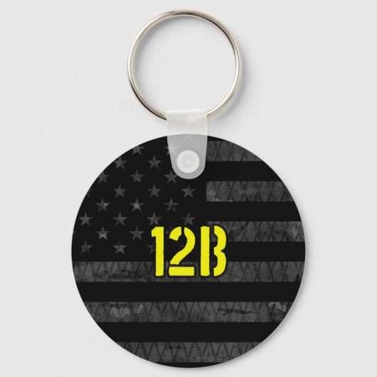 12B Combat Engineer Subdued American Flag Sleutelhanger (Voorkant)