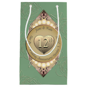 12e/30e Pearl Wedding Jubileum Gift Bag Klein Cadeauzakje