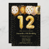 12e anniversaire Black Gold Invitation (Devant / Derrière)