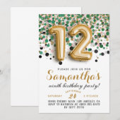 12e anniversaire Confetti Invitation (Devant / Derrière)