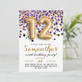 12e anniversaire Confetti Invitation (Debout devant)