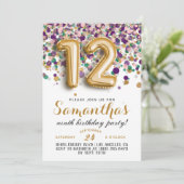 12e anniversaire Confetti Invitation (Debout devant)