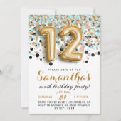 12e anniversaire Confetti Invitation (Devant)