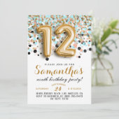 12e anniversaire Confetti Invitation (Debout devant)