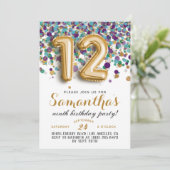 12e anniversaire Confetti Invitation (Debout devant)