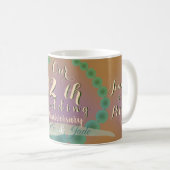 12e anniversaire du Mariage Mug à café en soie et  (Devant droit)