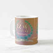 12e anniversaire du Mariage Mug à café en soie et  (Devant gauche)