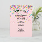 12e anniversaire Fête confetti Invitation (Debout devant)