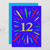 12e anniversaire Fête Invitation Explosion (Devant / Derrière)