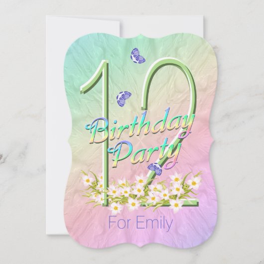 12e anniversaire Fête Rainbow Garden Invitations (Devant)