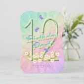 12e anniversaire Fête Rainbow Garden Invitations (Debout devant)