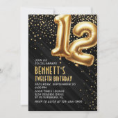 12e anniversaire Gold Black Invitation (Devant)