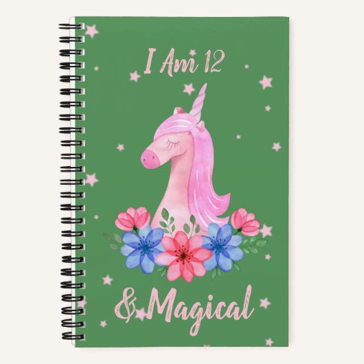 12e anniversaire I am 12 & Magical Unicorn Carnet (Recto)
