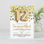 12e anniversaire Invitation Confetti (Debout devant)