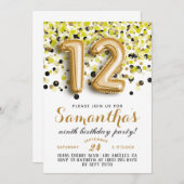 12e anniversaire Invitation Confetti (Devant / Derrière)