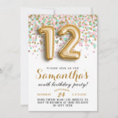 12e anniversaire Invitation Confetti (Devant)