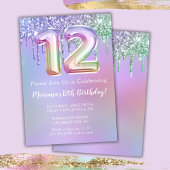 12e anniversaire Invitation fête rose violet Parti