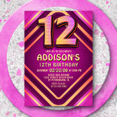 12e anniversaire Neon Invitation
