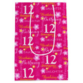 12e Birthday roze gele aangepaste naam cadeautas (Achterkant)