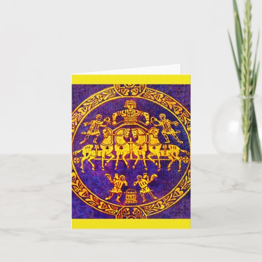 12e eeuw middeleeuwse orkaan en soldaten notitiekaartje (Voorkant)