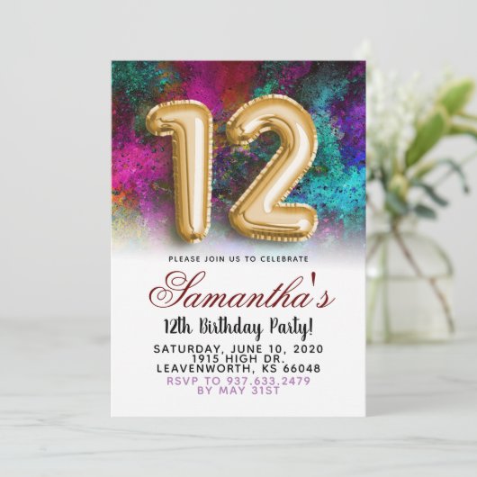 12e Invitation au dégradé d'anniversaire (Debout devant)