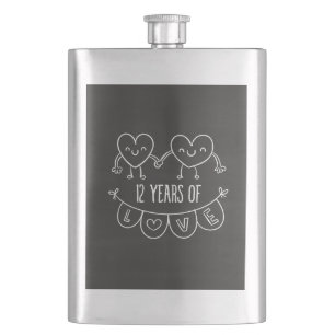 12e Jubileum Gift Chalk Hearts Flacon