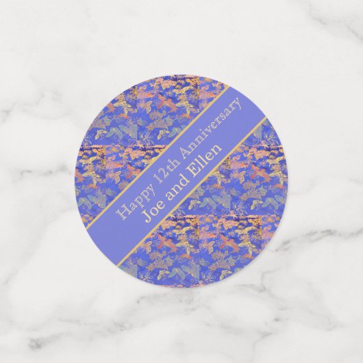 12e Jubileum, Jubileum zijde Confetti (Kleine voorkant)