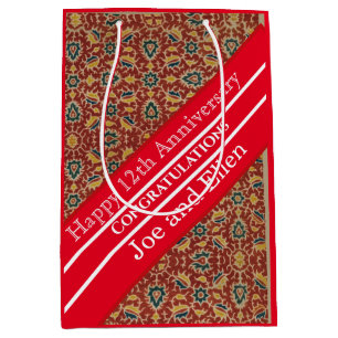 12e Jubileum, Jubileum zijde Medium Cadeauzakje