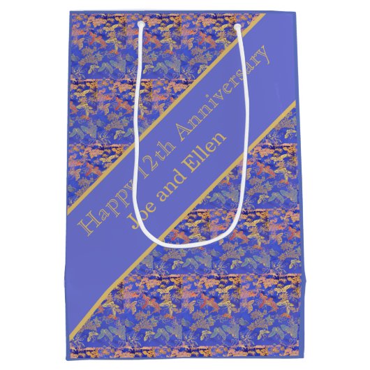 12e Jubileum, Jubileum zijde Medium Cadeauzakje (Achterkant)