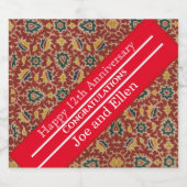 12e Jubileum, Jubileum zijde Sparkling Wijnetiket (Enkel label)