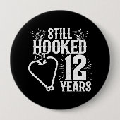 12e Jubileum paren gehuwd 12 jaar Ronde Button 4,0 Cm (Voorkant)