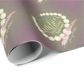 12e Jubileum Pearls en Plum Moss Cadeaupapier (Rol Hoek)