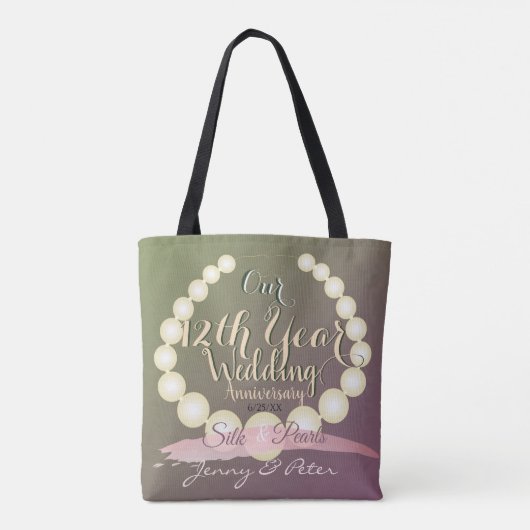 12e Jubileum van het huwelijk PearlsTote Draagtas (Achterkant)
