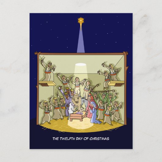 12e Kerstdag (12 Drummers) Briefkaart (Voorkant)