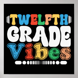 12e klas Vibes 12e klas terug naar school Poster