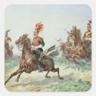 12e Koninklijke Lancers (m/c boven potlood verhoog Vierkante Sticker