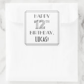 12E MAANDAG, Art Deco Style, aangepaste naam Vierkante Sticker (Tas)