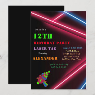 12e Neon Birthday Laser Label Party
